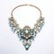 Stunning Baroque Styled Necklace In Light Blue On White Background