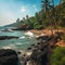 Stunning Beach in Goa with Travelers Exploring Hidden Gems