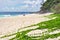 Stunning beachscape of Mahe Island in Seychelles featuring sandy beach and lush vegetation