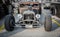 Stunning beautiful closeup front view og vintage classic hot rod car