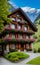 Stunning beautiful house background alps