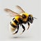 A stunning bee is flying, isolated on transparent background