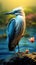 Stunning Blue Footed Booby On A Cerulean Shoreline on Selective Focus Background