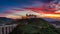 Stunning castle in Spoleto at sunset, Italy, Umbria