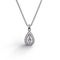 Stunning Chain Piece With Halo Design And Drop-shaped Diamonds In 18k White Gold