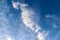 Stunning cirrus cloud formation panorama in shape of a seahorse