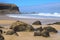 Stunning Cliffs of Rocky Eagle Beach. Fuerteventura Island, Spain