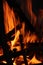 Stunning close-up of vibrant orange flames burning in a campfire