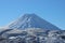 Stunning cone of Ruapehu volcano in winter