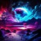 Stunning cosmic landscape with vibrant colors and ethereal atmosphere