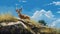 Stunning Deer In Naturalistic Landscape: A Patrick Brown Inspired Artwork