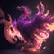 A Stunning Depiction of the Phoenix With Light Purpel Aura in Fantasy Art, generative ai