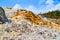 Stunning Devils Thumb terraces at Yellowstone hot springs