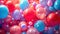 A stunning display of balloons in various hues against a backdrop of birthday excitement