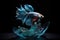 A stunning display of betta fighting fish, best lighting, 3D Ai generated