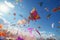 Stunning display of kites soaring in the sky