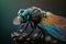 Stunning dragonfly macro portrait. Amazing super detailed nature photography. Ai generated art