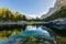 Stunning early morning view of Double Lake Dvojno jezero and Triglav Lakes Lodge KoÄa pri Triglavskih jezerih