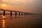 Stunning endless bridge sunset at Allahabad city