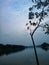 Stunning everning panorama at the lake side Taman Wetland Putrajaya. Nature concept