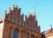 Stunning Facade of Vintage Bricked Architecture against Blue Sky, Roskilde