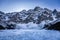 Stunning frozen Morskie Oko lake in Tatra mountain