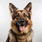 Stunning German Shepherd Dog Portrait In High-key Lighting