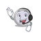 A stunning glitter eyeshadow mascot character concept wearing headphone