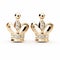 Stunning Gold Crown Earrings With Diamond Accents