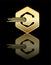 stunning golden hexagonal elegant icon