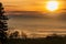 Stunning golden sunset over a rural area