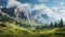Stunning Heistcore Mountain Scene With Hyper-detailed Renderings