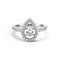 Stunning Hollow Halo Ring With Drop-shaped Diamonds In 18k White Gold