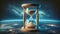 Stunning Hourglass with Cosmic Background, Time Concept