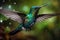 Stunning hummingbird in flight, captivating wildlife photography. Generative AI