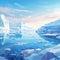 Stunning image of icebergs and glaciers in the style of digital painting