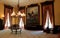 Stunning interior, with pieces of furniture, portraits and heavy chandeliers, Ballroom, Canfield Casino, Saratoga Springs, NY