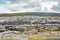 Stunning Irish landscape of a hill of limestone rocks in the valley of Caher and Black Head