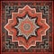 A stunning Islamic rug, featuring intricate woven patterns and rich, bold colors