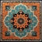 A stunning Islamic rug, featuring intricate woven patterns and rich, bold colors