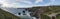 Stunning landcape image of Bedruthan Steps on Cornwall coast in