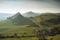 Stunning landscape of Chrome Hill and Parkhouse Hill in Peak Dis