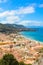 Stunning landscape of coastal city Cefalu in beautiful Sicily captured on a vertical picture. Taken from the adjacent hills