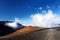 Stunning landscape of Haleakala volcano crater taken from the Sliding Sands trail, Maui, Hawaii