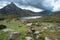 Stunning landscape image of countryside around Llyn Ogwen in Snowdonia during early Autumn