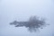 Stunning landscape image of misty Derwentwater in Lake District on cold Winter morning