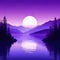 stunning landscape minimalism Purple View of the lake and