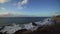 Stunning landscape of the north beach of Benijo at sunset. Wild beach at the atlantic ocean. Coastline with dark rough