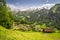 Stunning landscape panorama of Swiss Alps, Fronalpstock, Klingenstock and Chaiserstock near Illgau. Illgau is a village in Schwyz