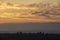 Stunning late Summer evening sunset with vibrant colours in South Downs National Park UK